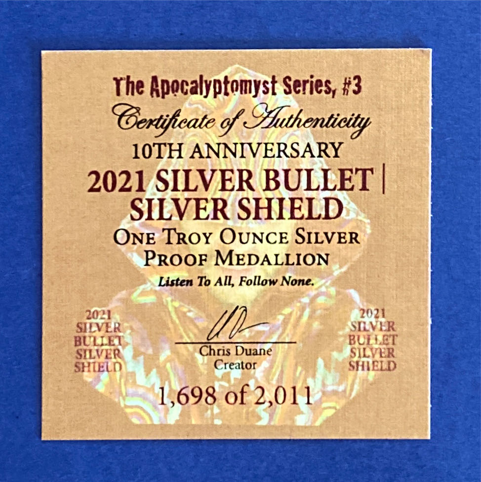 SS - Silver Bullet Silver Shield  coin collectible - Main Image 2