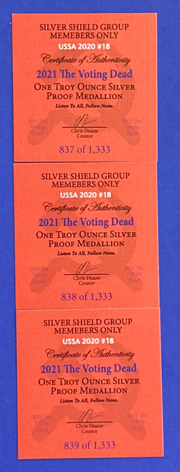 SS - The Voting Dead  coin collectible - Main Image 2