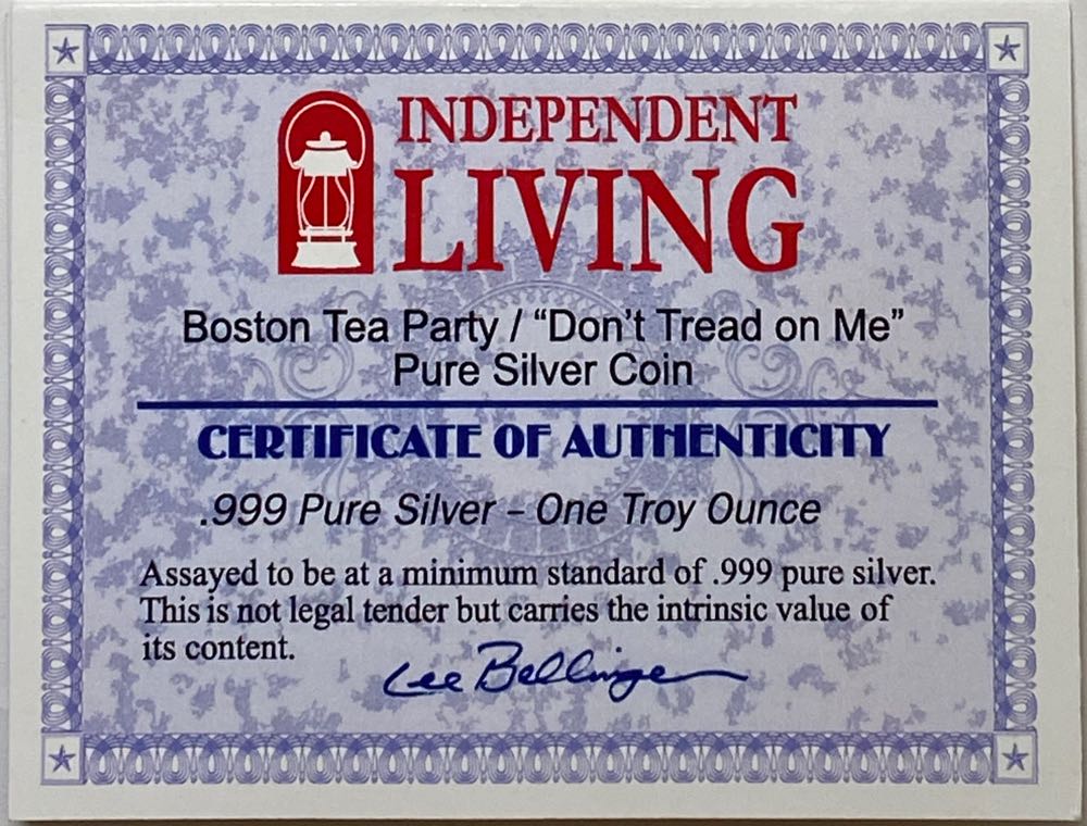 OGM - Don’t Tread on Me / Boston Tea Party  coin collectible - Main Image 4