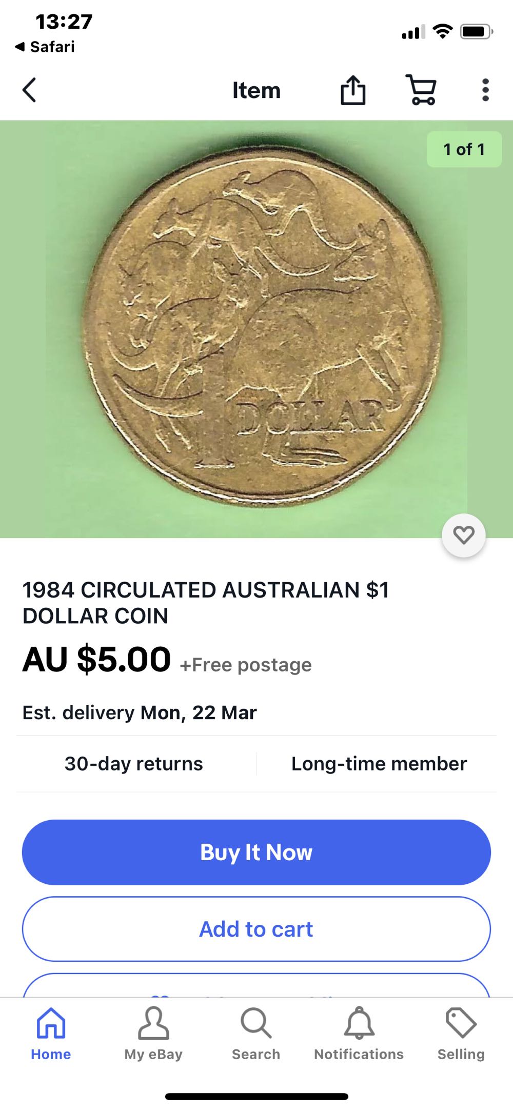 $1 Australia 1984  coin collectible - Main Image 3