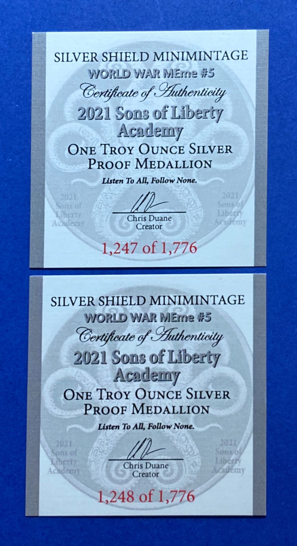 SS - Sons of Liberty  coin collectible - Main Image 2