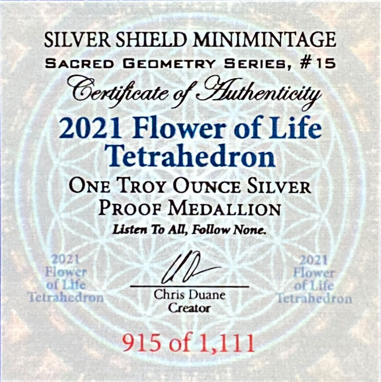 SS - Flower of Life Tetrahedron  coin collectible - Main Image 2