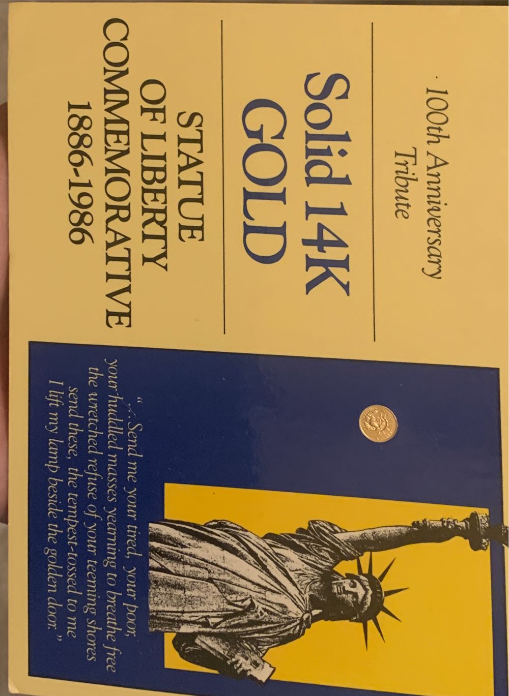 Statue of Liberty Commemorative 1186-1986  coin collectible - Main Image 3