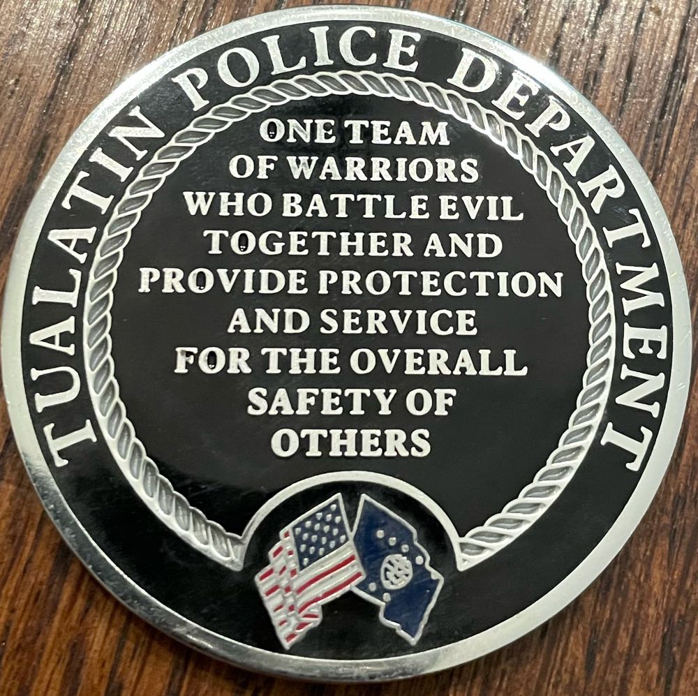 Tualatin Police Department  coin collectible - Main Image 2