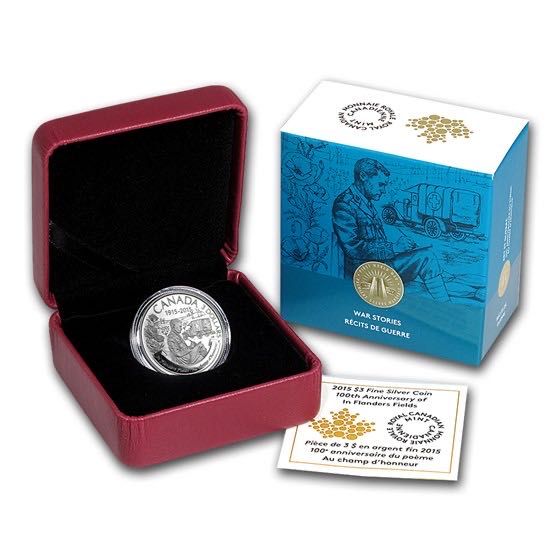 $3 In Flanders Fields 100th Anniversary Pure Silver Coin  coin collectible [Barcode 623932067271] - Main Image 2