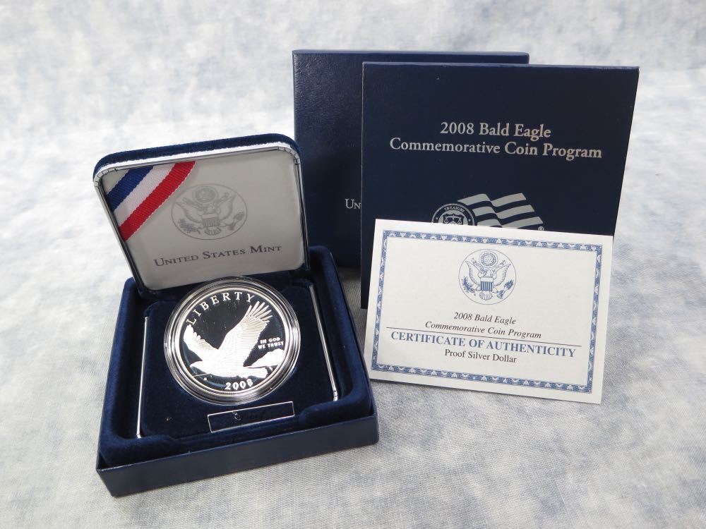 2008 Bald Eagle Commemorative Proof Silver Dollar  coin collectible [Barcode 704785057074] - Main Image 2