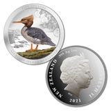 2021 NZ Annual Commemorative - Auckland Island Merganser Silver Proof Coin  coin collectible - Main Image 4