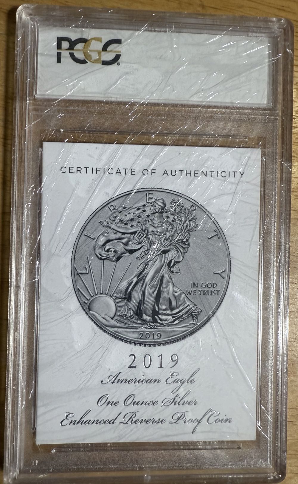 Slab American Eagle 2019-S American Silver Eagle Enhanced Reverse Proof PCGS PR70 First Day of Issue COA No. 01070  coin collectible - Main Image 4