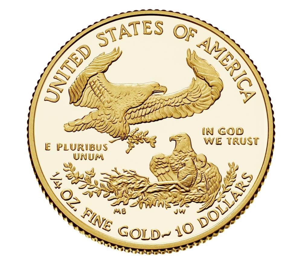 2018 US Mint American Eagle 1/4 oz Gold Proof (W)  coin collectible - Main Image 2