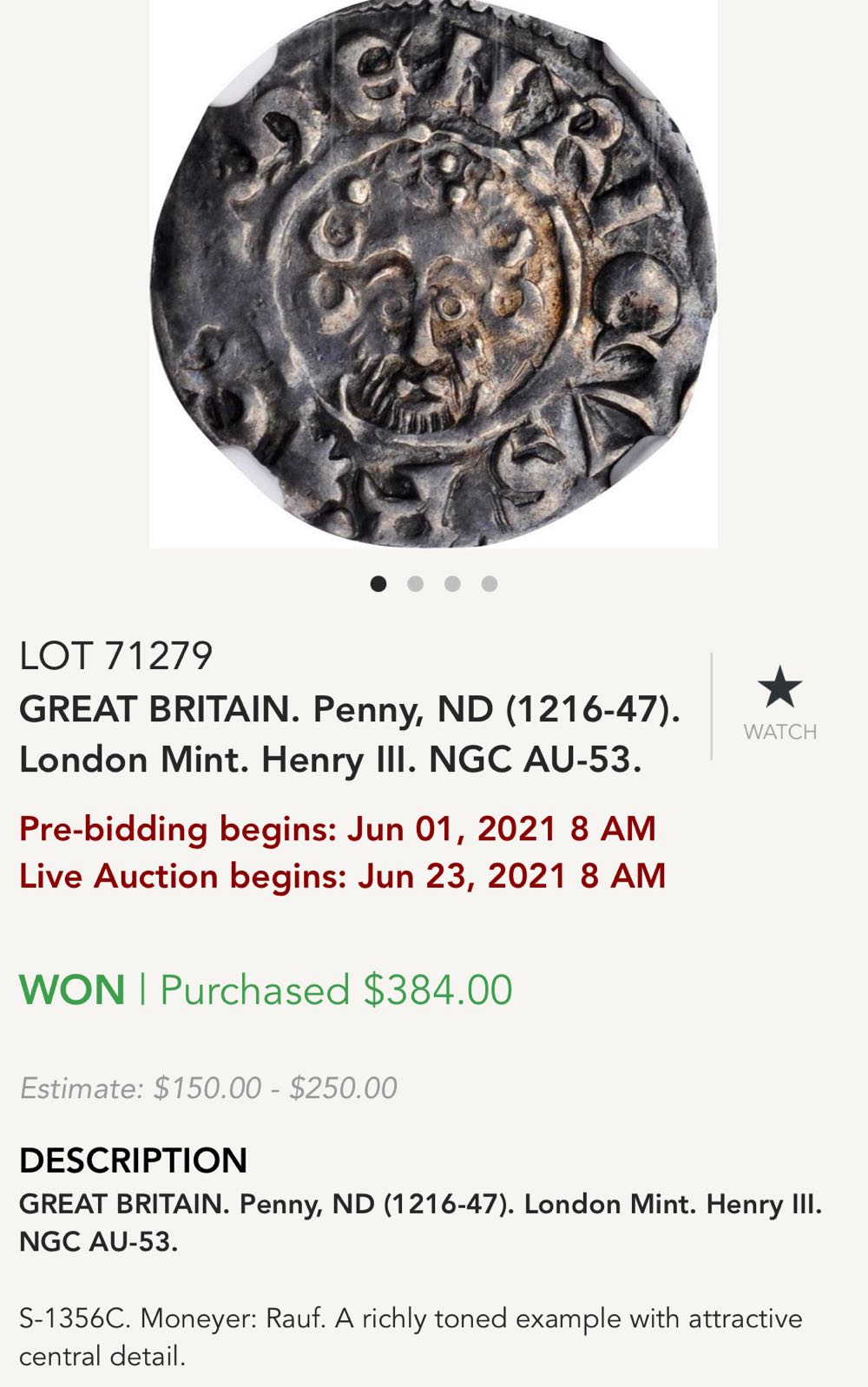 Great Britain Henry III penny  coin collectible - Main Image 3