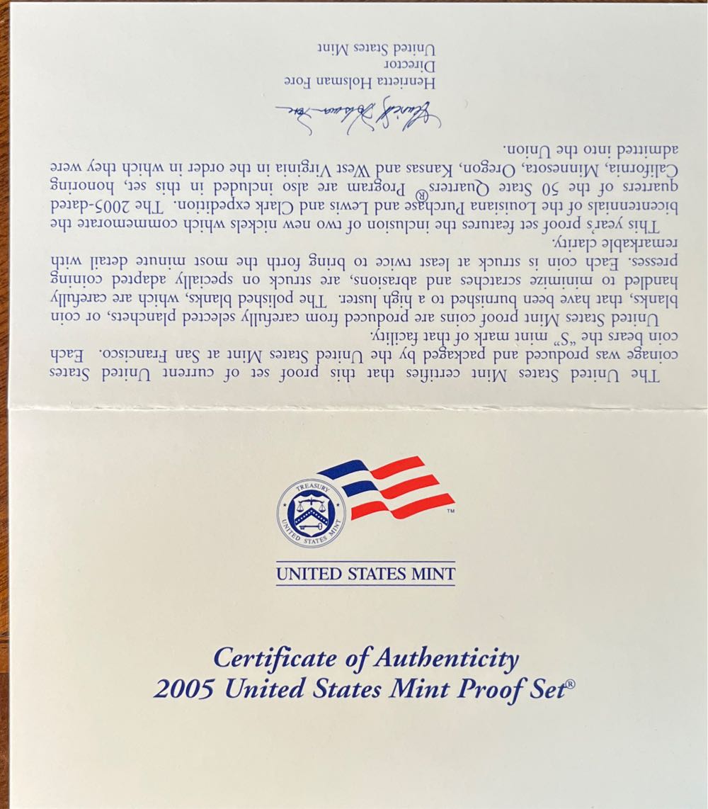 2005 United States Mint Proof Set  coin collectible [Barcode 704785050785] - Main Image 4