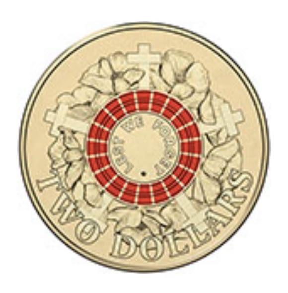 $2 2015 Lest We Forget coin collectible - Main Image 1