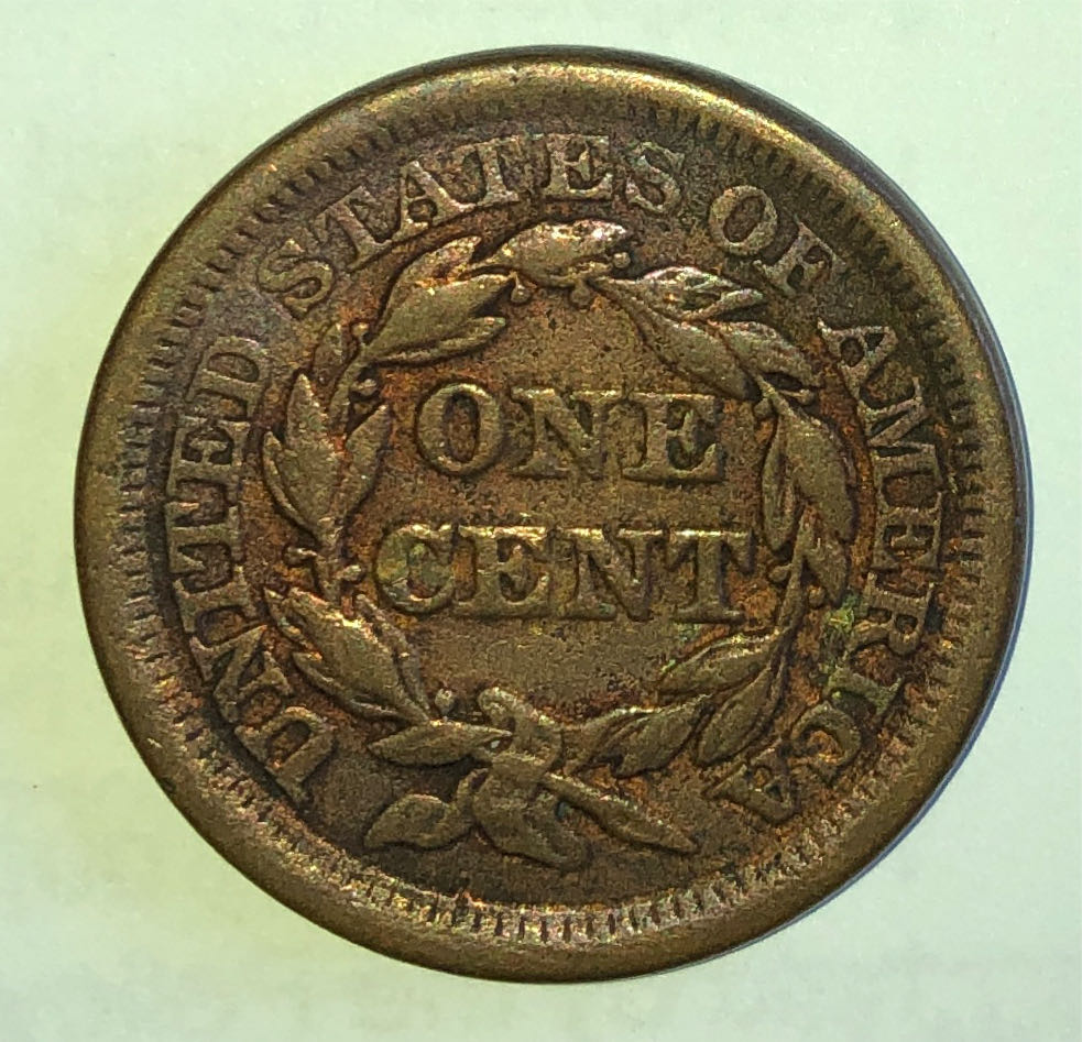 1853 Braided Hair  coin collectible - Main Image 2