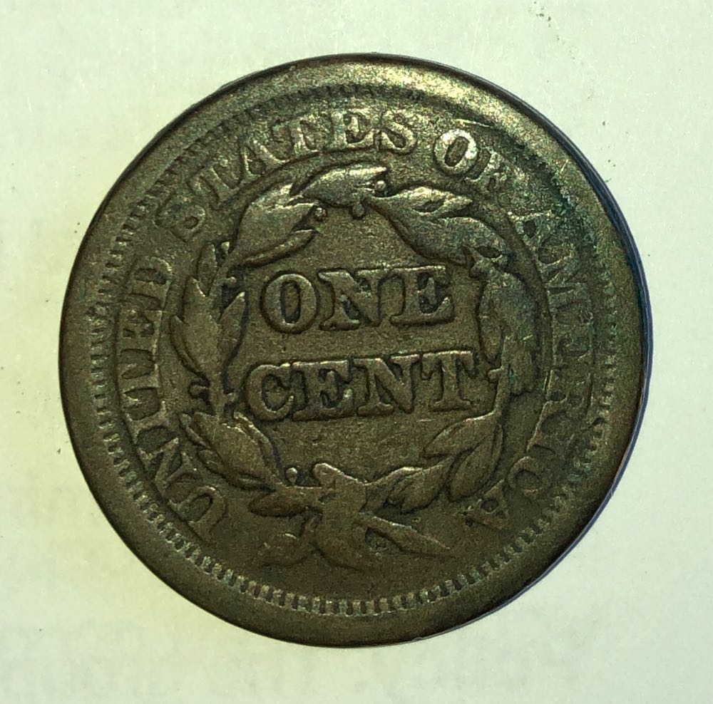 1 Cent - 1852 Braided Hair  coin collectible - Main Image 2