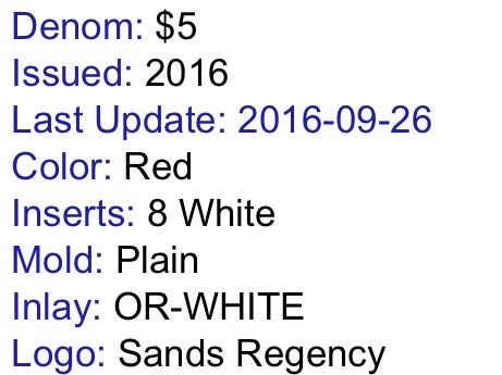 $5.00 Sands Regency “Sands”  coin collectible - Main Image 2