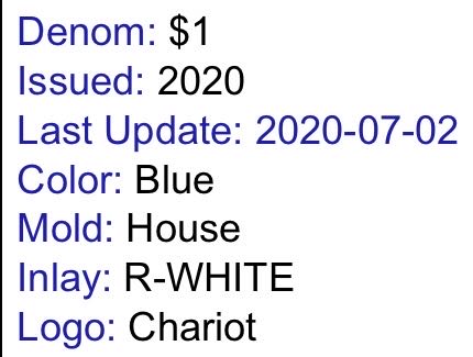 $1.00 Caesars Palace  coin collectible - Main Image 2