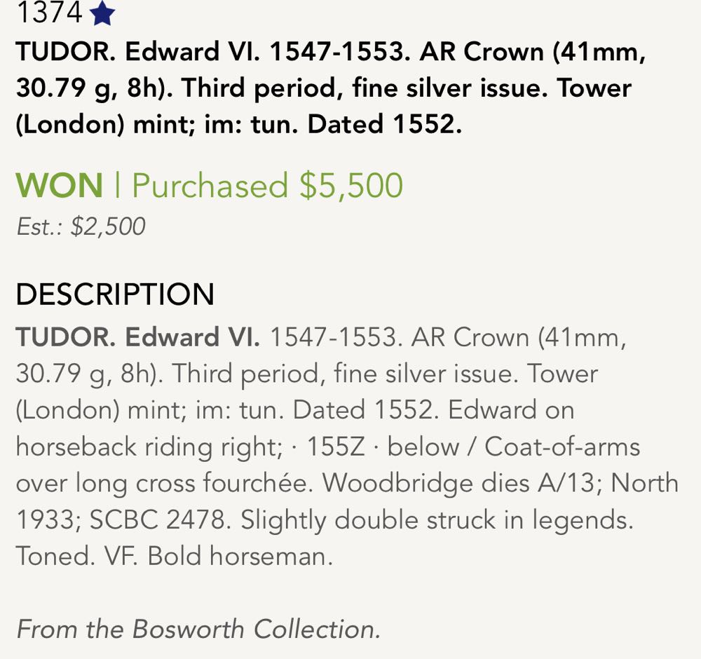 Great Britain Edward VI Crown  coin collectible - Main Image 3