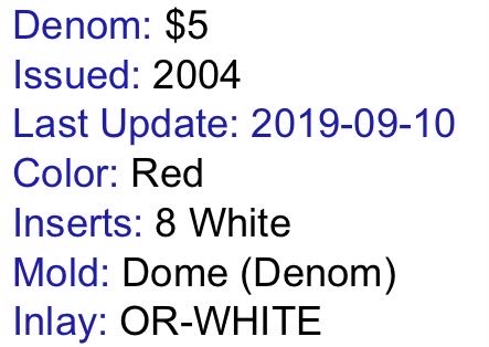 $5.00 Harrah’s (Reno)  coin collectible - Main Image 2