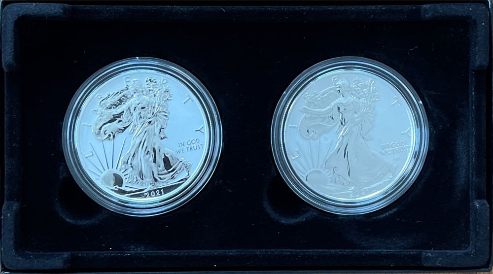2021 American Eagle Silver Reverse PROOF 2 Coin Set Designer Edition  coin collectible [Barcode 704786260565] - Main Image 2