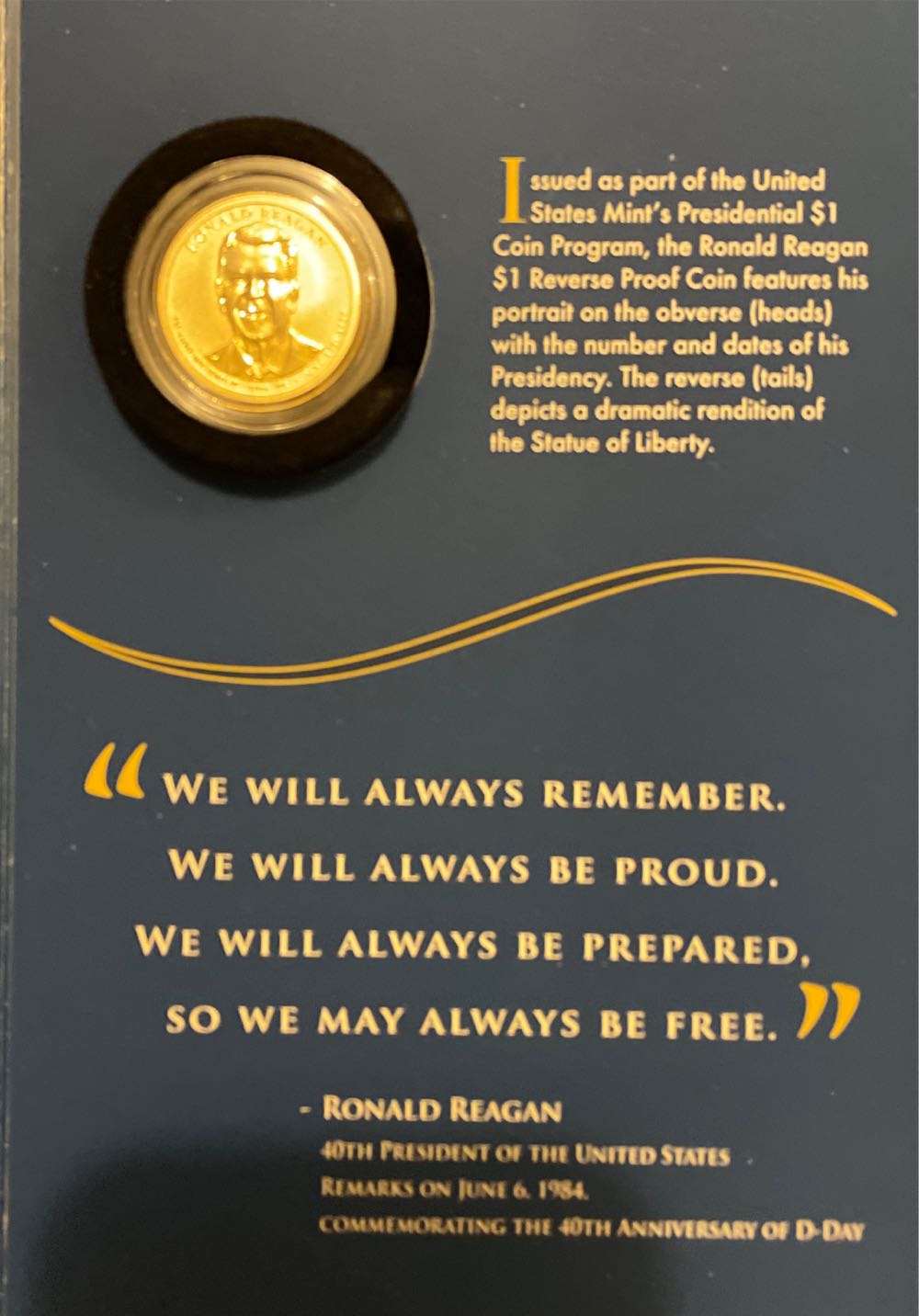 Coin And Chronicles Set Ronald Reagan  coin collectible [Barcode 704785850927] - Main Image 3