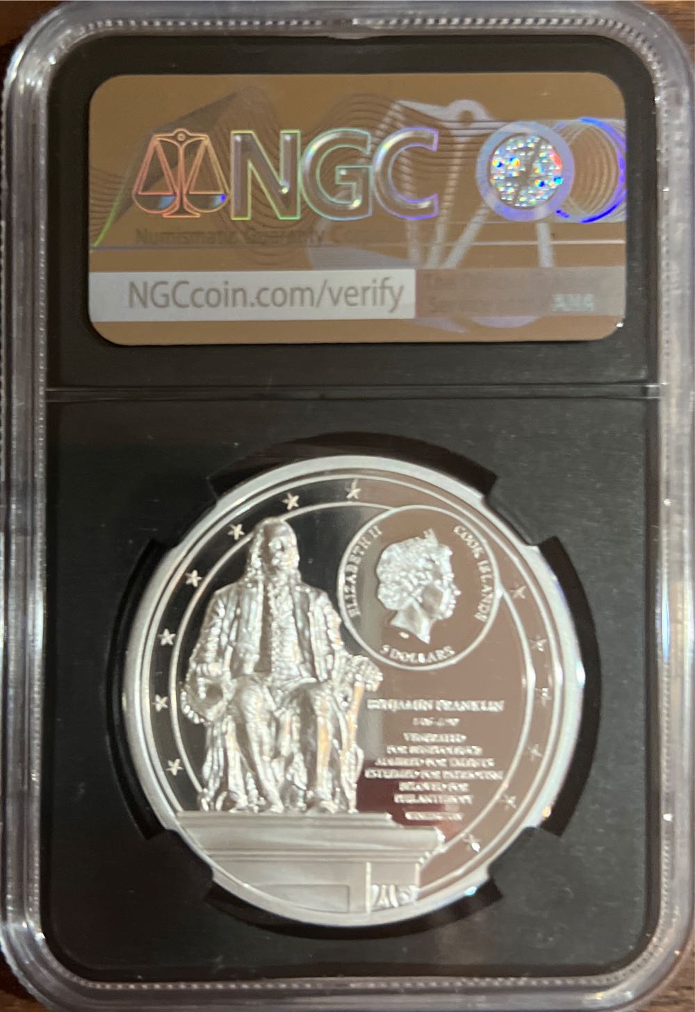 Benjamin Franklin-1oz American Life  coin collectible - Main Image 2