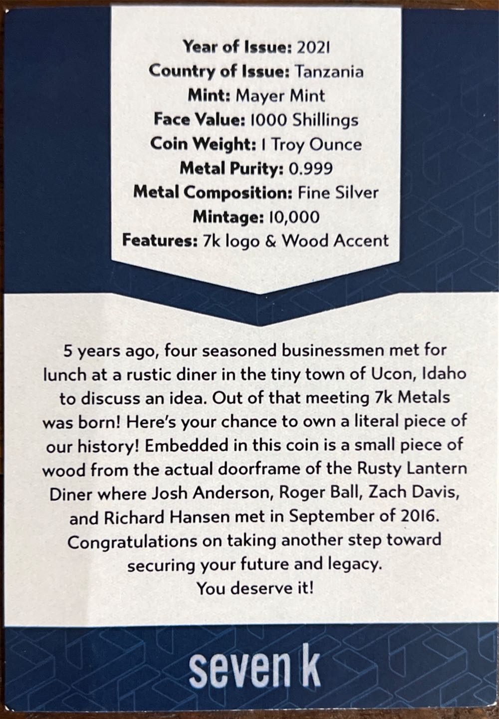 7k 5th Anniversary  coin collectible - Main Image 4