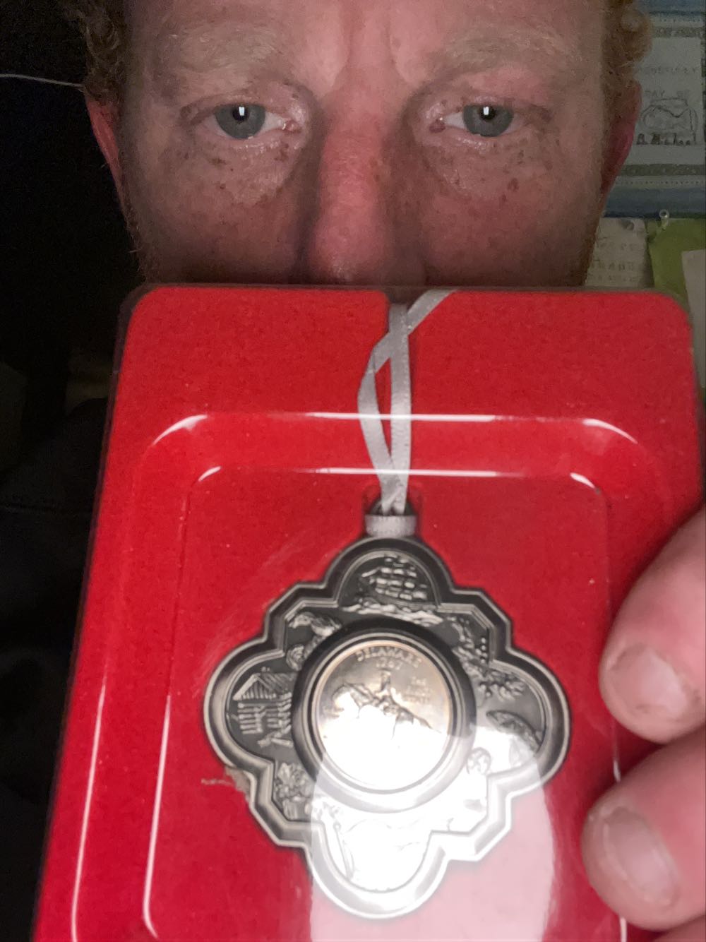 Hallmark American Spirit Collection Ornament Delaware American  coin collectible [Barcode 015012582123] - Main Image 3