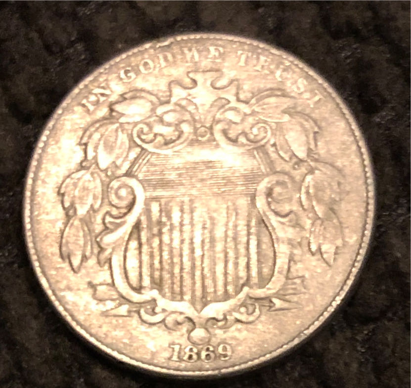 5 Cent - 1869 Shield  coin collectible - Main Image 2
