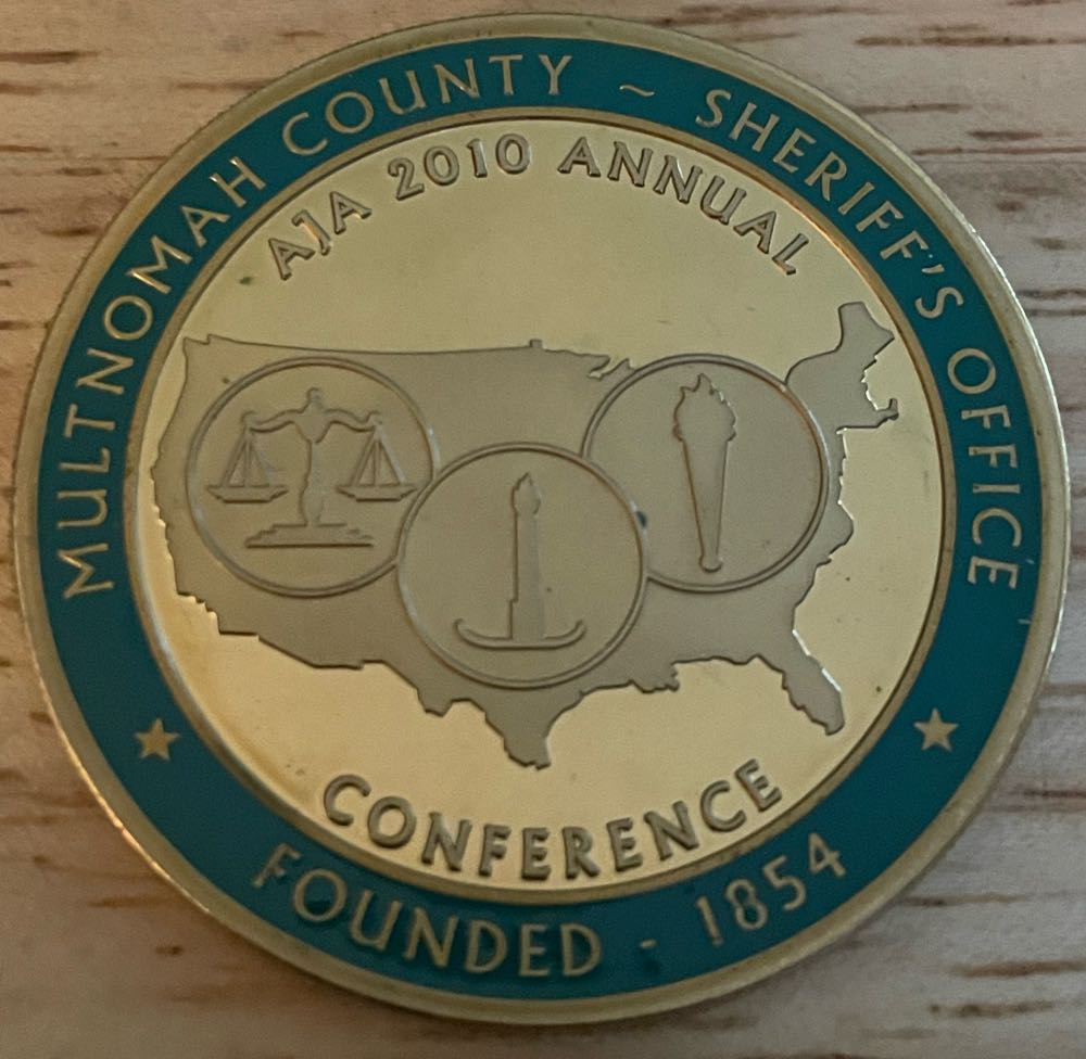 Multnomah County Sheriffs Office - 2010 AJA Conference  coin collectible - Main Image 2
