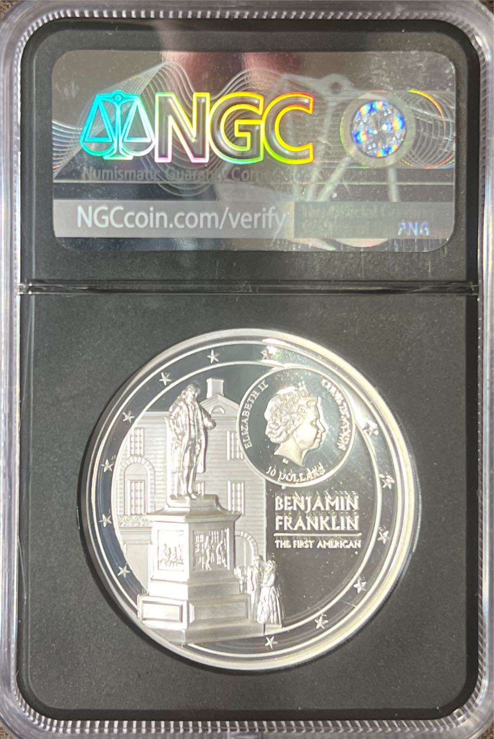 Bejamin Franklin-2oz American Life  coin collectible - Main Image 2