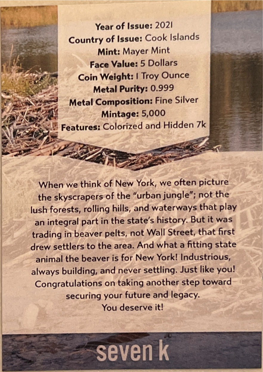 New York-Beaver  coin collectible - Main Image 4