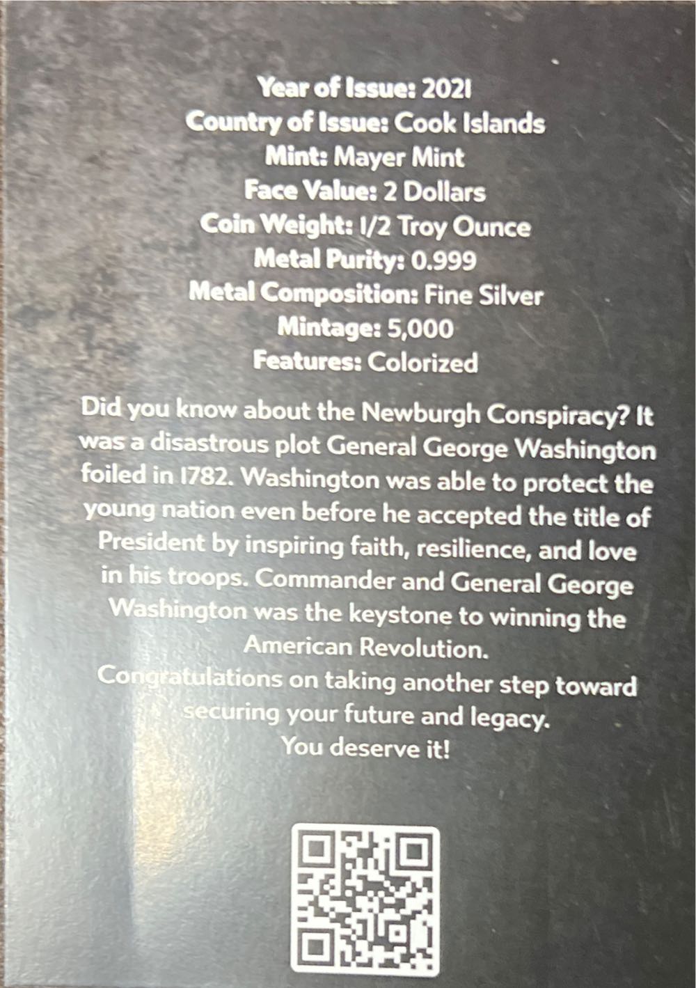 Life Of Washington-General  coin collectible - Main Image 4