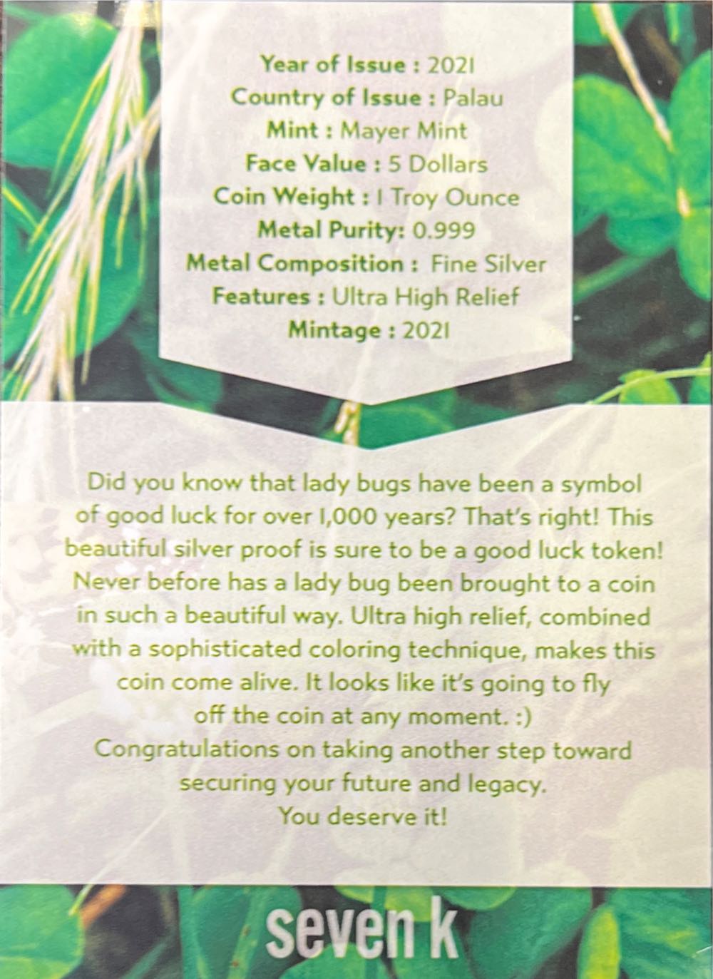 Lady Luck - Ladybug  coin collectible - Main Image 4