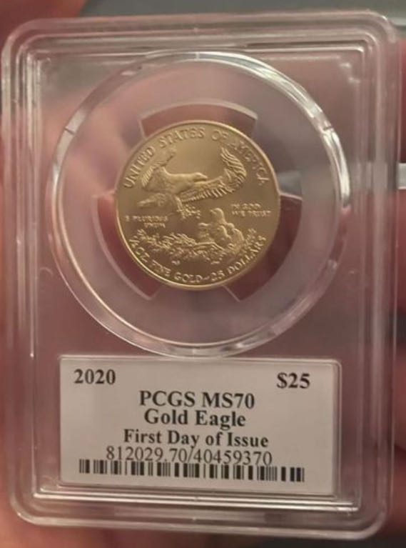 2020 $25 Gold Eagle  coin collectible - Main Image 2