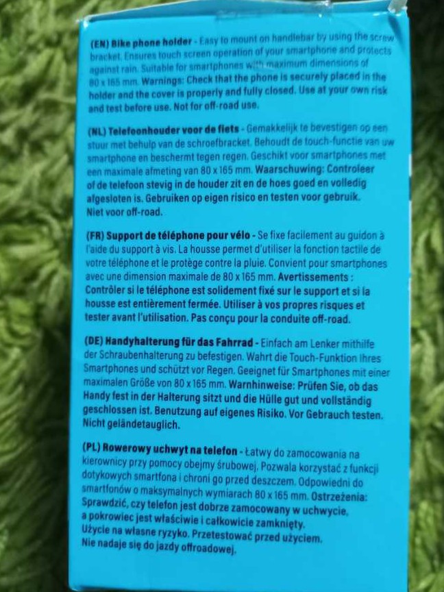 Bike Phone Holder Bicycle Smartphone Mount Regengeschutz Case Holder  coin collectible [Barcode 8715342032535] - Main Image 2