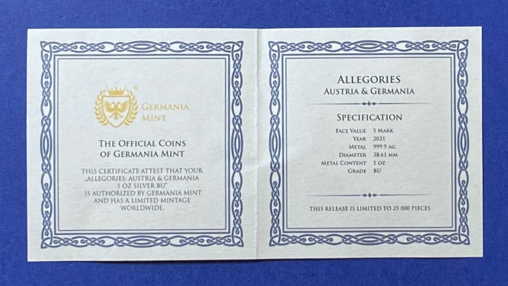 GRM - Allegories: Germania & Austria  coin collectible - Main Image 2