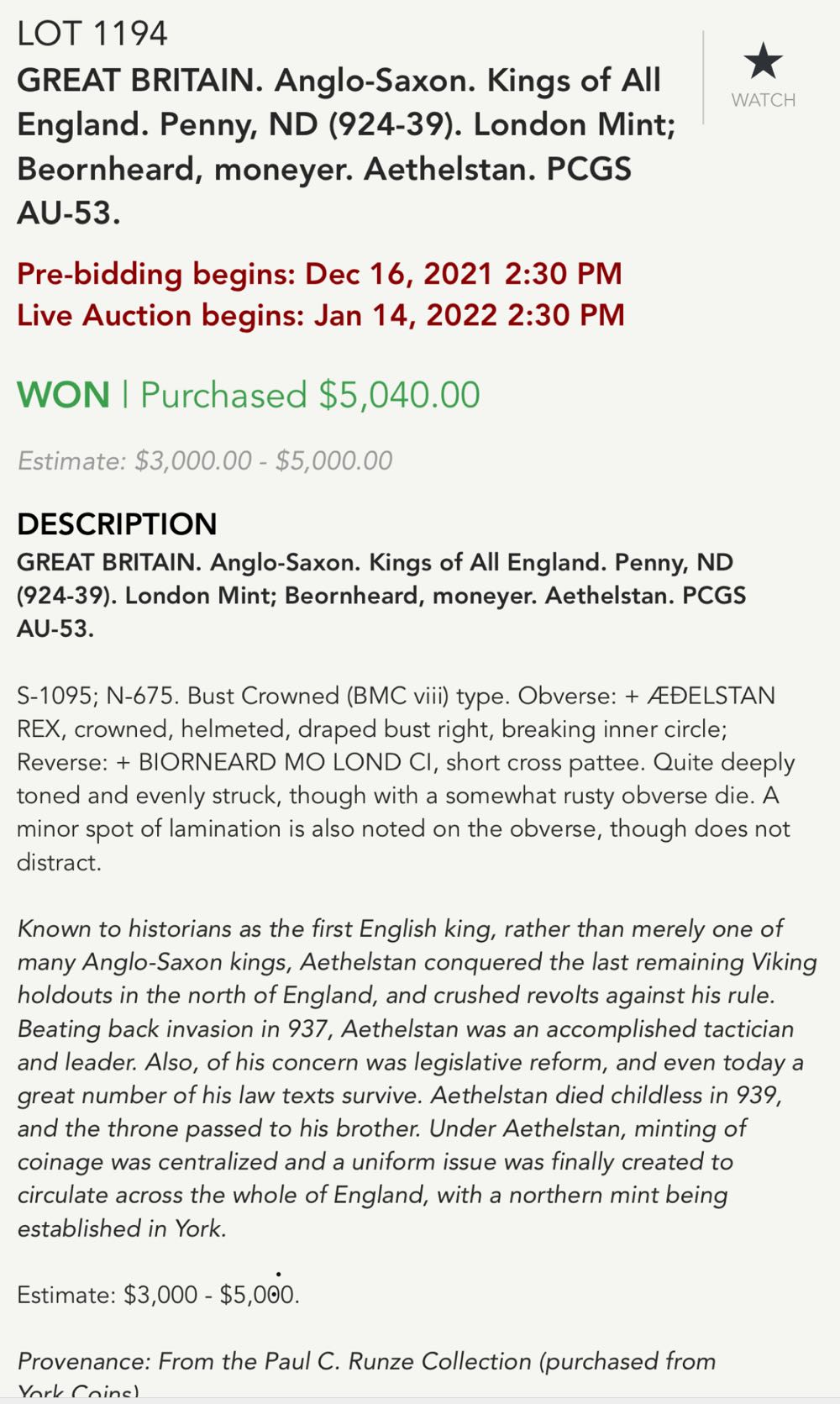 Great Britain, Anglo-Saxon, Aethelstan  coin collectible - Main Image 4