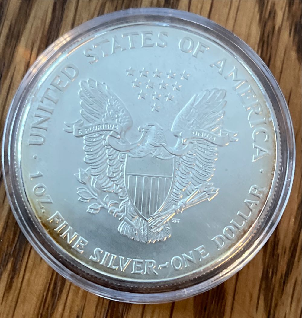 1996 US Mint American Eagle One Ounce Silver Uncirculated  coin collectible - Main Image 2