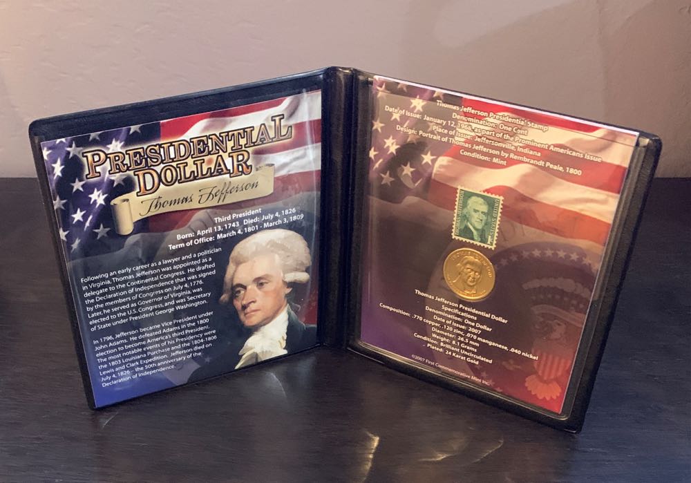 2007 Thomas Jefferson Presidential Dollar & Stamp  coin collectible - Main Image 3