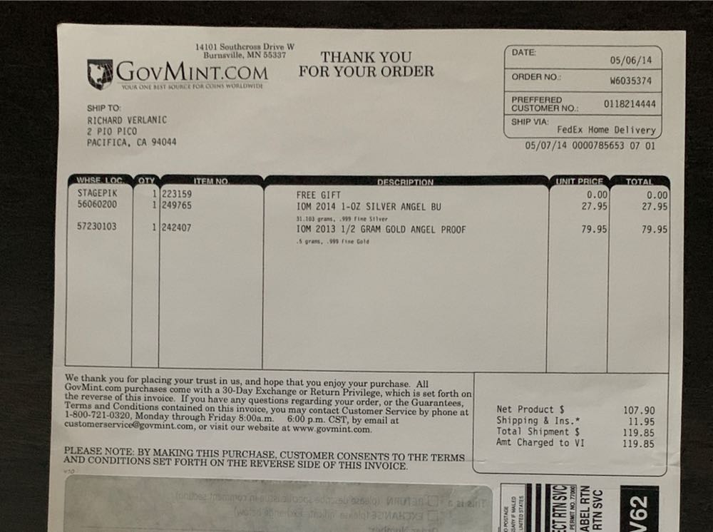 2014 1-OZ Silver Angel BU  coin collectible - Main Image 3