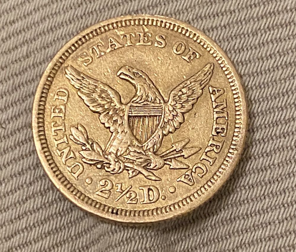 1853 2 1/2 Gold Dollar  coin collectible - Main Image 2