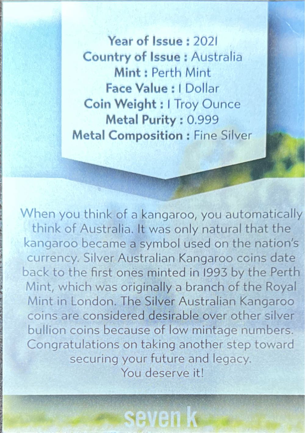 Kangaroo 2021  coin collectible - Main Image 4