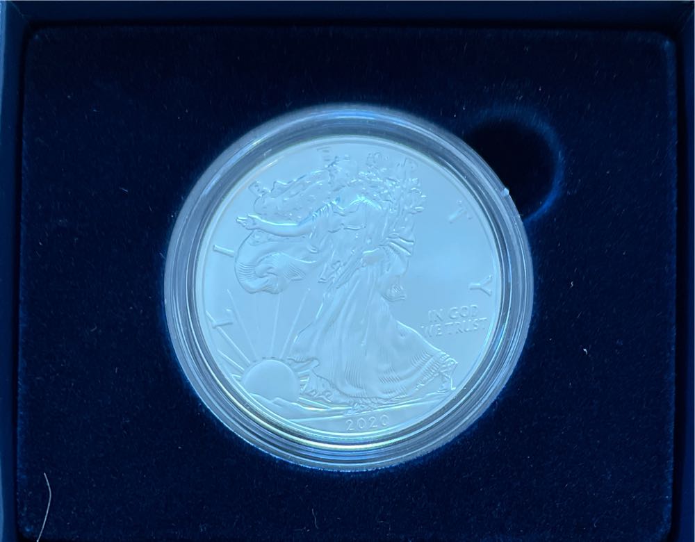 2020 W US Mint American Eagle One Ounce Silver Uncirculated  coin collectible - Main Image 4