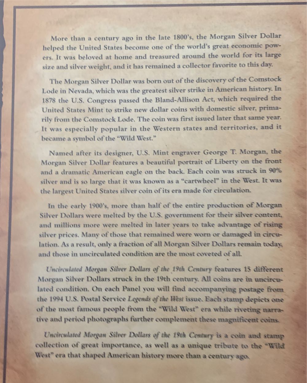 Uncirculated Morgan Silver Dollars Of The 19th Century  coin collectible - Main Image 4