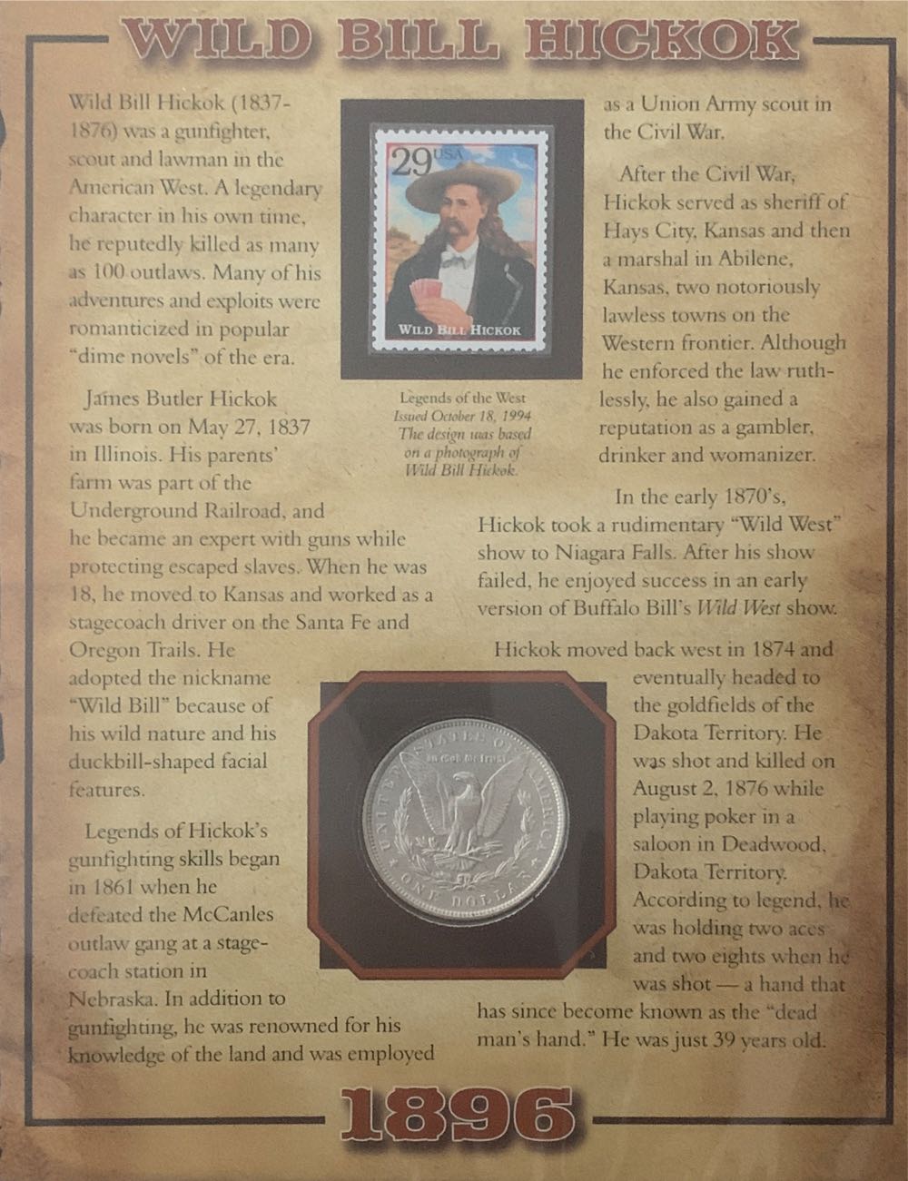 PCS: 1896 Morgan Silver Dollar  coin collectible - Main Image 2