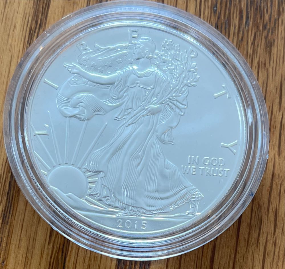 2015 W US Mint American Eagle One Ounce Silver Uncirculated  coin collectible - Main Image 2