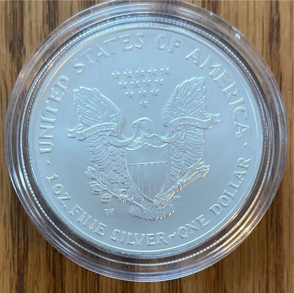 2007 W US Mint American Eagle One Ounce Silver Uncirculated  coin collectible - Main Image 3