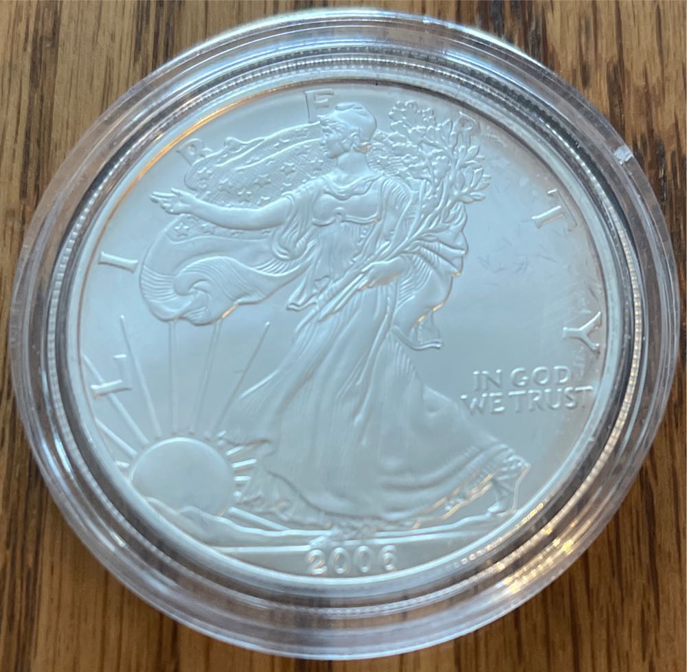 2006 W US Mint American Eagle One Ounce Silver Uncirculated  coin collectible - Main Image 2