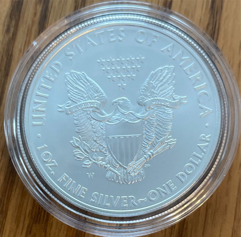 2008 W US Mint American Eagle One Ounce Silver Uncirculated  coin collectible - Main Image 3