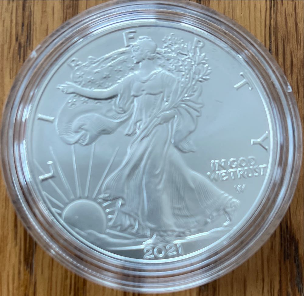 2021 W US Mint American Eagle One Ounce Silver Uncirculated  coin collectible - Main Image 2